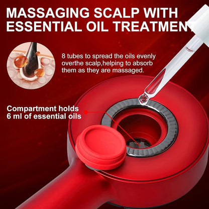3-in-1 Hair Oil Applicator & Electric Scalp Massager Comb With Red Light For Hair Growth and Dandruff Control Massager (Multicolor)
